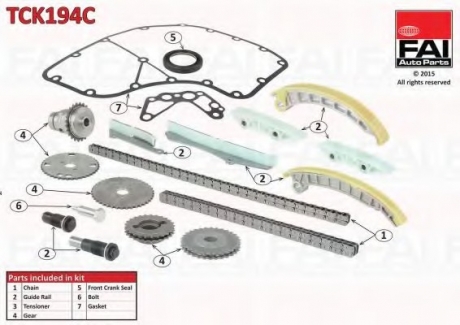 Комплект цели привода распредвала FAI AUTOPARTS Fischer Automotive One (FA1) TCK194C