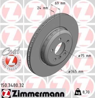 TARCZA HAMULC. BMW 5 F10 10- TYЈ ZIMMERMANN 150348032