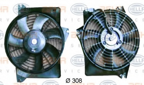 Вентилятор, конденсатор кондиционера HELLA 8EW351034591 (фото 1)
