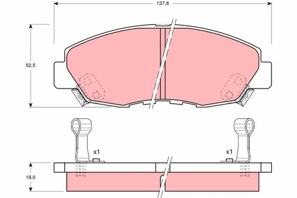 Комплект тормозных колодок, дисковый тормоз TRW GDB894 (фото 1)