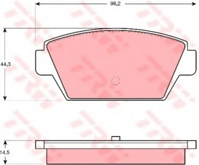 Комплект гальмівних колодок задн, MITSUBISHI COLT II, COLT III, ECLIPSE I, GALANT V, GALANT VI, GALANT VII, LANCER IV 1.5-2.4 06.84-08.96 TRW GDB945