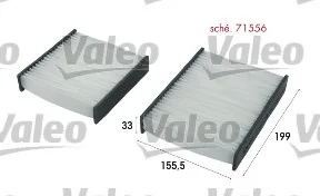 Фильтр, воздух во внутренном пространстве VALEO Valeo 715556 (фото 1)
