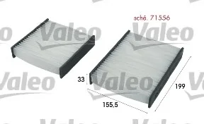 Фильтр, воздух во внутренном пространстве VALEO Valeo 715556