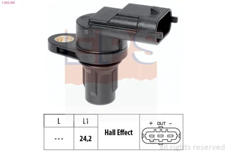 Датчик положення р/вала Fiat Ducato Ford C-Max, Fiesta VI, Focus, Mondeo IV Hyundai Santa Fe II Kia Ceed Opel Astra H, Corsa C, D, Zafira B 1.1-3.0D 09.00- EPS 1953361