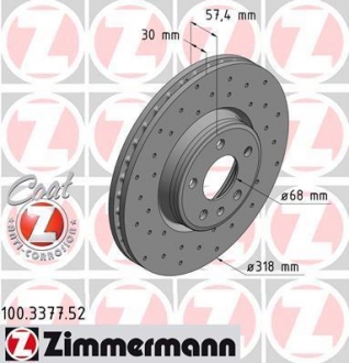 TARCZA HAMULC. AUDI A4 15- PRZУD ZIMMERMANN 100337752