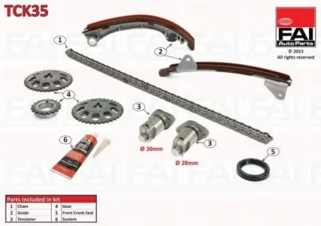 Комплект цели привода распредвала FAI AUTOPARTS Fischer Automotive One (FA1) TCK35
