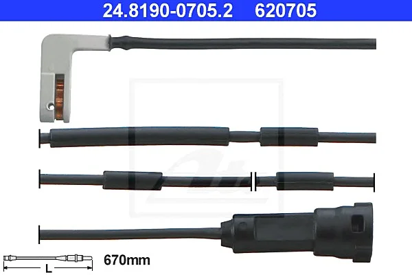 Сигнализатор, износ тормозных колодок ATE 24819007052 (фото 1)