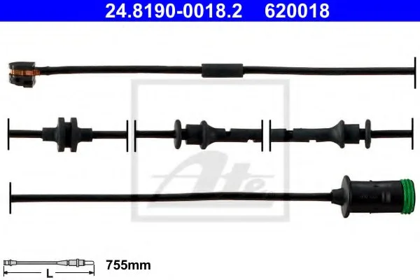 Сигнализатор, износ тормозных колодок ATE 24819000182 (фото 1)
