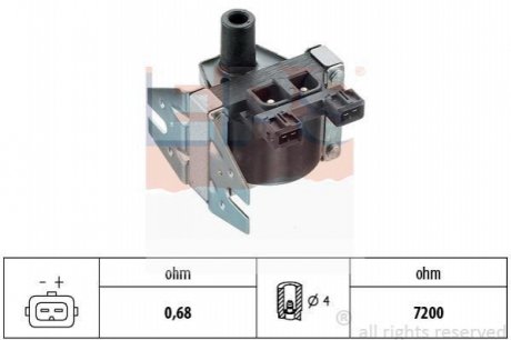 Котушка запалювання Opel Kadett/Omega A1,8/2,0 OHC 90- 2,4/2,6/3,0 CIH 90- EPS 1970192