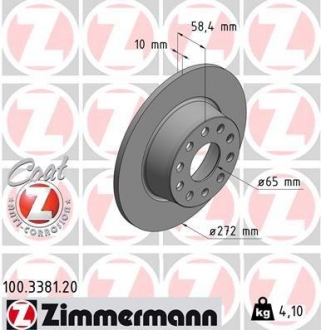 TARCZA HAMULC. AUDI Q2 16- TYЈ ZIMMERMANN 100338120 (фото 1)