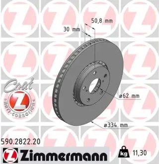 Диск тормозной Coat Z левый ZIMMERMANN 590282220