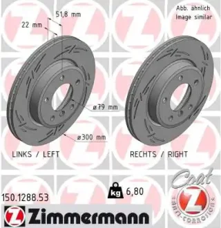 Диск гальмівний ZIMMERMANN 150128853
