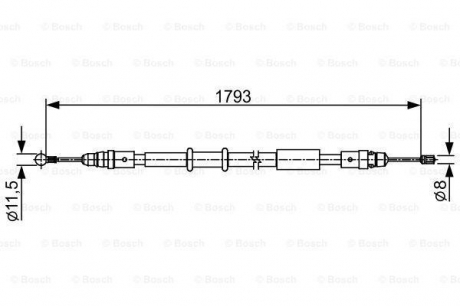 Трос, стояночная тормозная система BOSCH 1987482550 (фото 1)