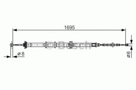 Трос стояночних гальм, правий BOSCH 1987482205