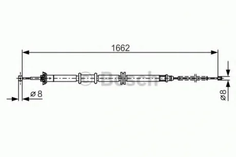 Трос, стояночная тормозная система BOSCH 1987482206