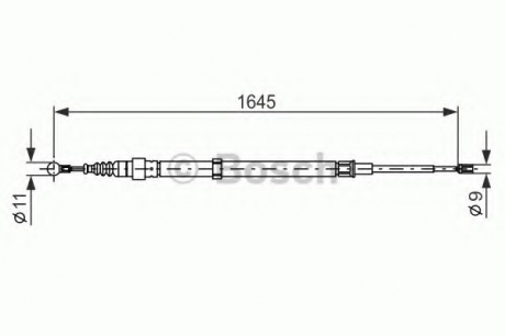 Трос, стояночная тормозная система BOSCH 1987482191 (фото 1)