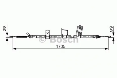 Трос стояночного тормоза, правый BOSCH 1987482339