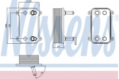 Масляный радиатор, двигательное масло NISSENS 90735