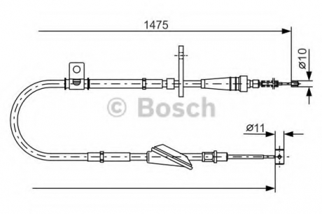 Трос, стояночная тормозная система BOSCH 1987482211