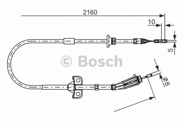 Трос, стояночная тормозная система BOSCH 1987482284 (фото 1)