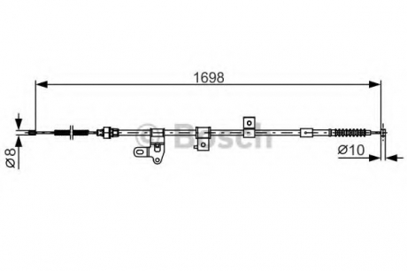 Трос, стояночная тормозная система BOSCH 1987482346