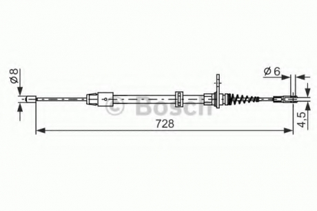 Трос, стояночная тормозная система BOSCH 1987482301 (фото 1)