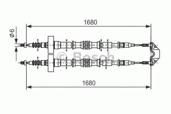 Трос, стояночная тормозная система BOSCH 1987477528 (фото 1)