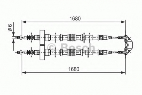 Трос, стояночная тормозная система BOSCH 1987477528