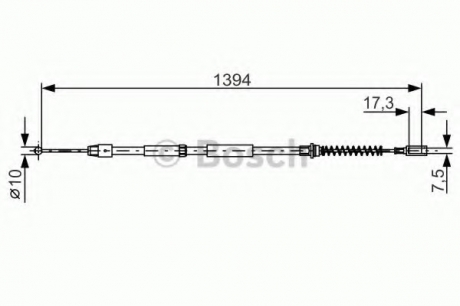 Трос, стояночная тормозная система BOSCH 1987482033 (фото 1)