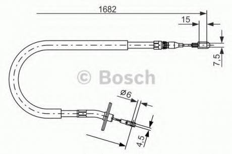Трос, стояночная тормозная система BOSCH 1987477703 (фото 1)