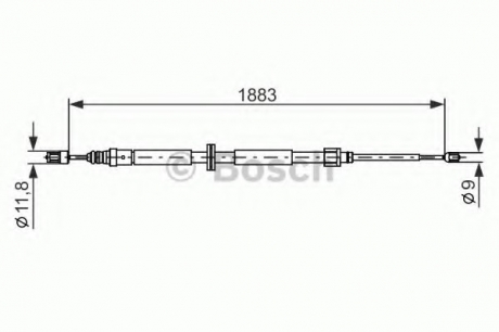 Трос, стояночная тормозная система BOSCH 1987482302