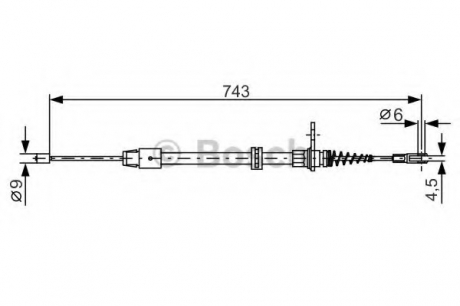 Трос, стояночная тормозная система BOSCH 1987482329 (фото 1)