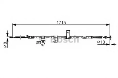 Трос ручного тормоза TOYOTA RAV 4 06- R BOSCH 1987482348