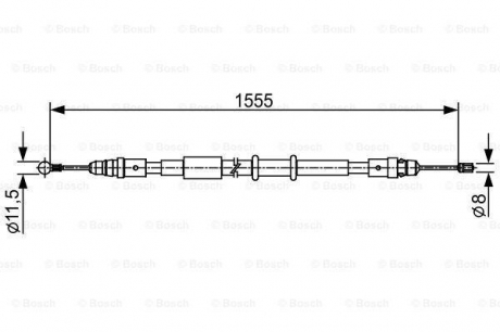 Трос, стояночная тормозная система BOSCH 1987482552 (фото 1)