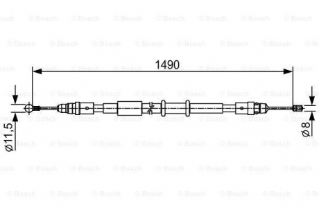 Трос, стояночная тормозная система BOSCH 1987482553 (фото 1)