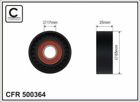 Rolka napinacza 65x17x25 plastik BMW CAFFARO 500364