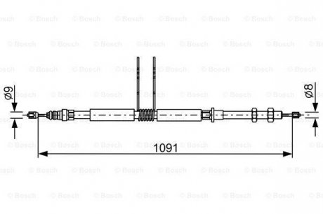 Трос, стояночная тормозная система BOSCH 1987477649 (фото 1)