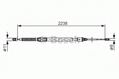 Трос, стояночная тормозная система BOSCH 1987482373 (фото 1)