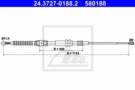 Трос ручного гальма ATE 24372701882