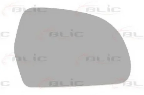 Стекло зеркала внешнего прав (выпуклое, обогрев) AUDI A3 8P, A3 8V, A4 B8, A5 8T, A6 C6, A8 D3, Q3 8U SKODA OCTAVIA II, SUPERB II 10.02-07.18 BLIC 6102021232592P