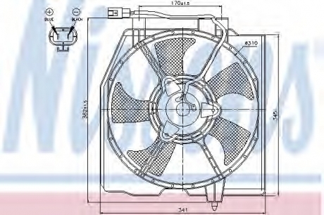 Вентилятор, конденсатор кондиционера NISSENS 85382 (фото 1)