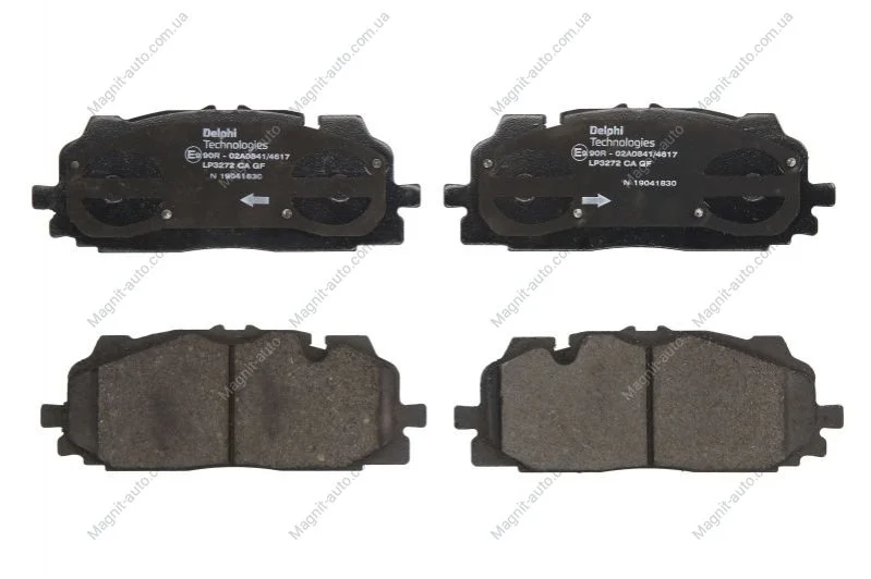 Комплект тормозных колодок переднего., AUDI A4 ALLROAD B9, A4 B9, A5, A6 ALLROAD C8, A6 C8, A7, A8 D5, E-TRON, Q3, Q5, Q7, Q8, Q8 E-TRON BENTLEY BENTAYGA SKODA SUPERB III 1.4-Electric 01.15- Delphi LP3272 (фото 1)