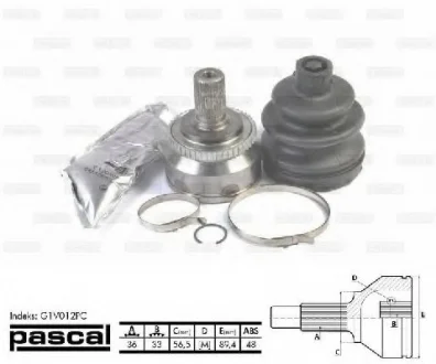Шарнирный комплект, приводной вал PASCAL G1V012PC