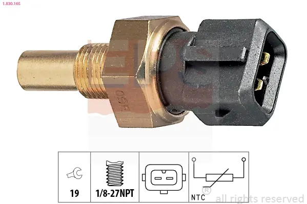 Датчик температури (чорн.) Ford 1.6-2.0 Zetec EPS 1830165 (фото 1)