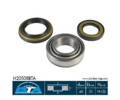 Комплект підшипника колеса задн лів/прав (40x73x22) HYUNDAI H-1, H-1 / STAREX, H100 KIA PREGIO, RETONA, SPORTAGE 2.0-2.7D 07.93- BTA H20508BTA