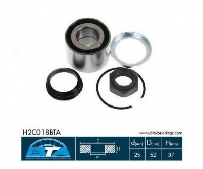 Комплект подшипника ступицы колеса BTA H2C018BTA (фото 1)