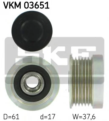 Механизм свободного хода генератора SKF VKM03651 (фото 1)