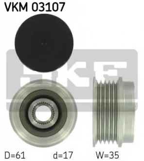 Шкив генератора AUDI A4 B5, A4 B6, A4 B7, A6 C5 SKODA SUPERB I VW PASSAT B5, PASSAT B5.5 1.6-2.0D 11.94-06.08 SKF VKM03107