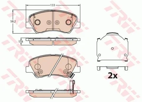 Дисковые тормозные колодки, комплект TRW GDB3630