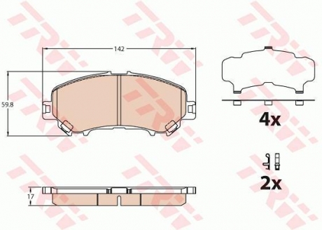 Дисковые тормозные колодки, комплект TRW GDB3631